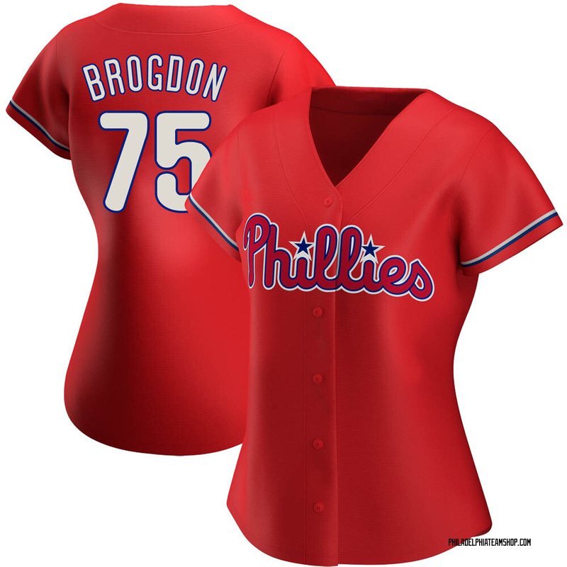Connor Brogdon Philadelphia Phillies Women's Red Backer Slim Fit Long  Sleeve T-Shirt 