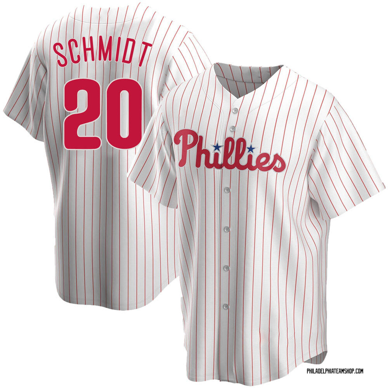 Autographed Mike Schmidt and Brian Dawkins Authentic Phillies Combined  Jersey