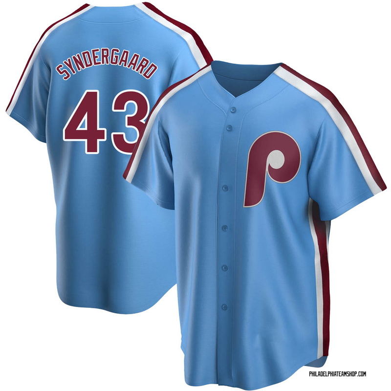 Noah Syndergaard Youth Philadelphia Phillies Road Cooperstown Collection  Jersey - Light Blue Replica