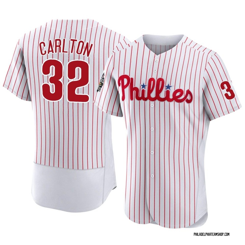 Steve Carlton Men's Authentic Philadelphia Phillies White/Red Strip Throwback  Jersey - Philadelphia Store